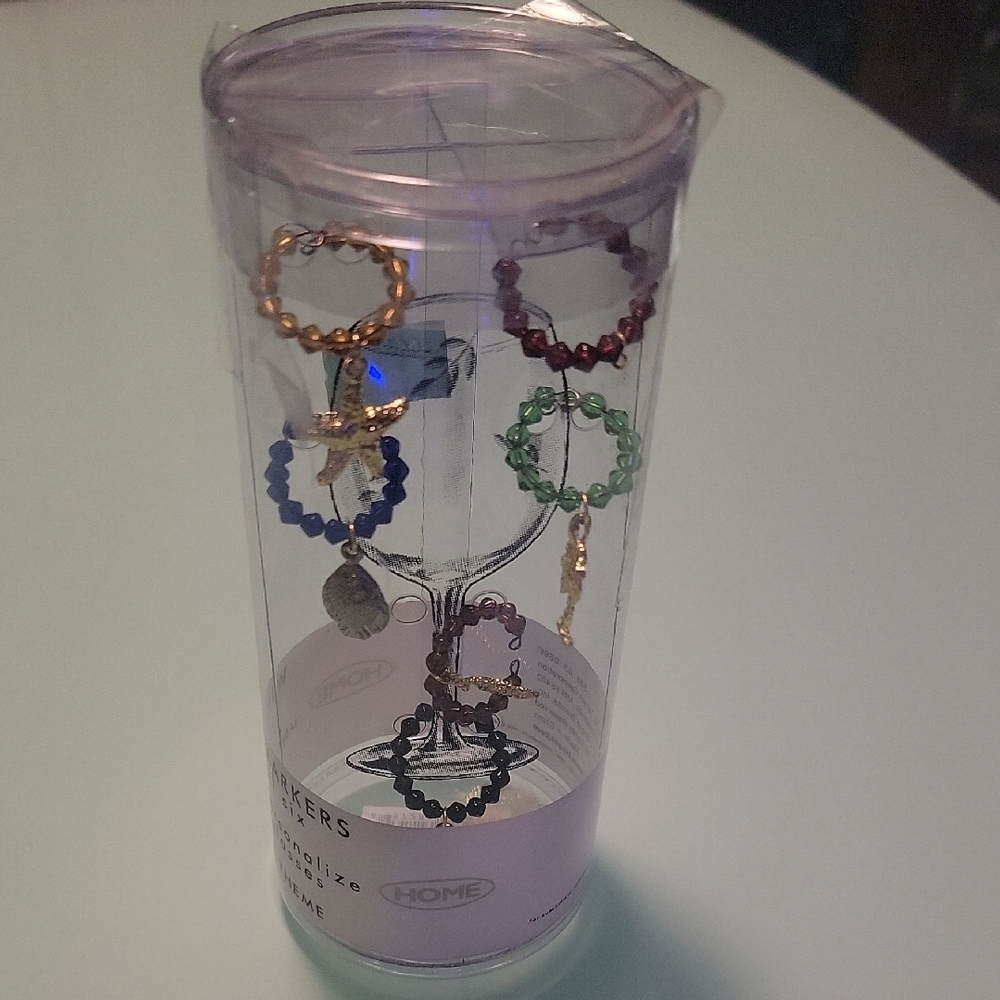 Colorful Beaded Wine Charms Set